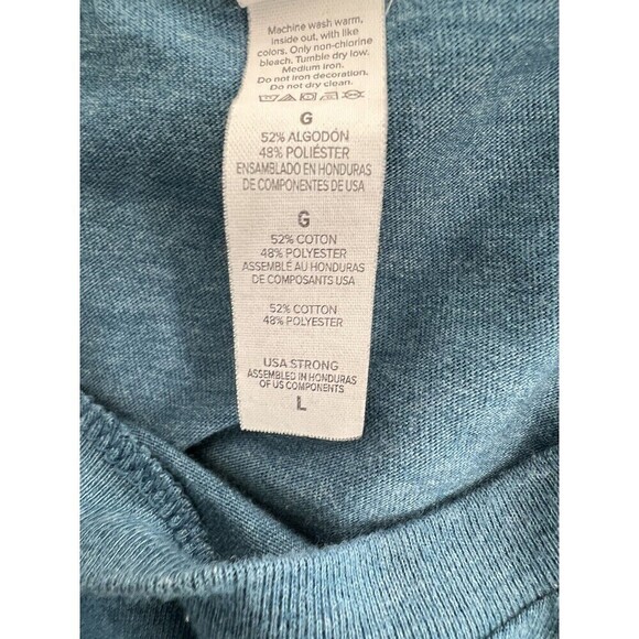 Bella Canvas Turquoise "Know Love Follow" Graphic Print Tee Shirt Size Large - Picture 4 of 6